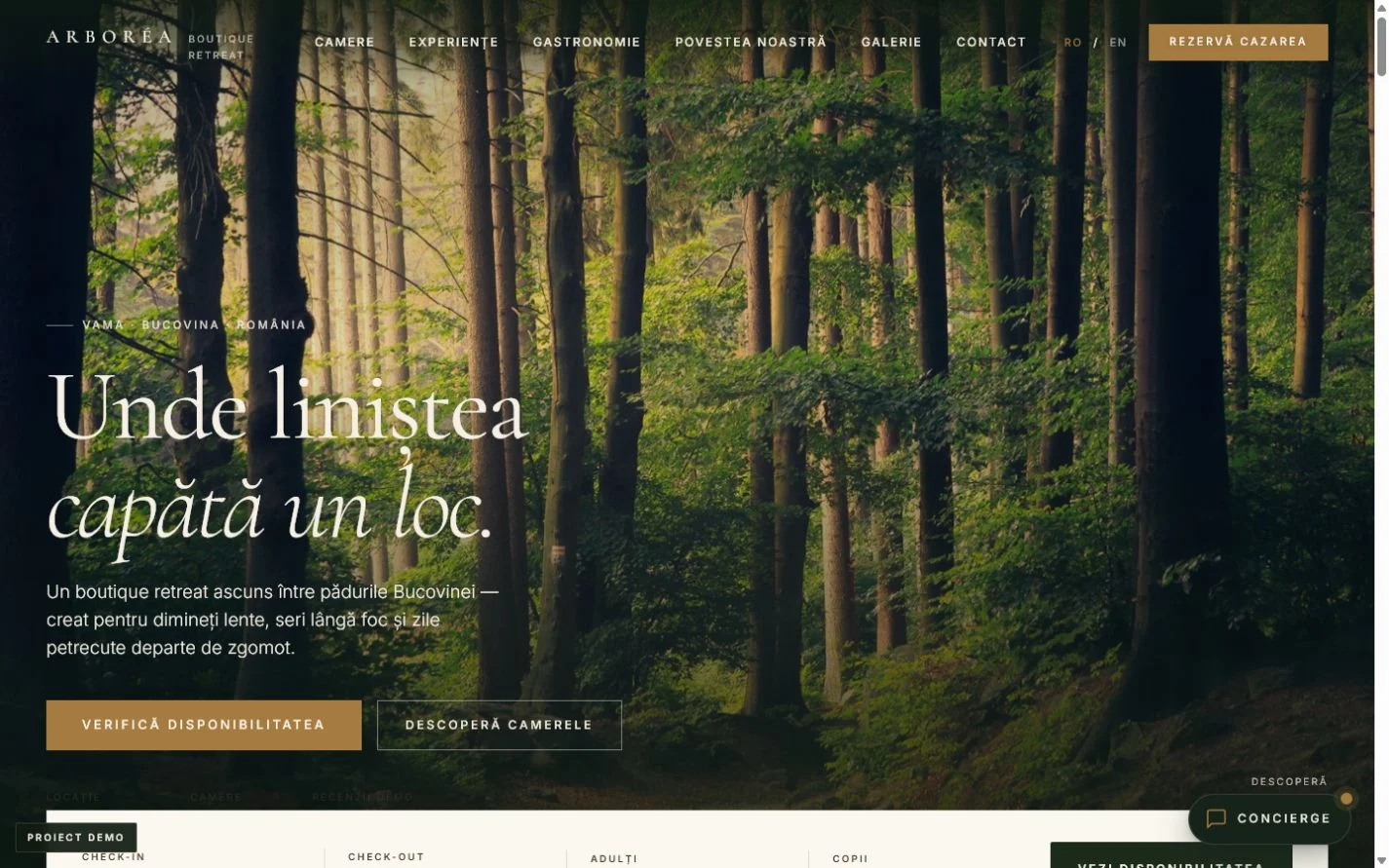 Screenshot ARBORÉA — Pensiune Bucovina